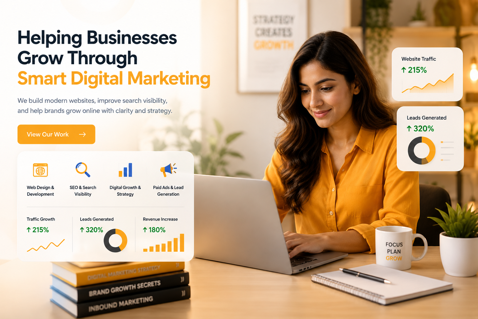 Digital marketing expert working on growth strategy